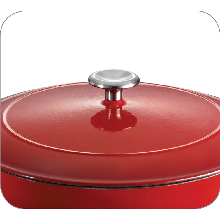 Tramontina 4 Qt. Enameled Cast Iron Round Gourmet Braiser with Lid